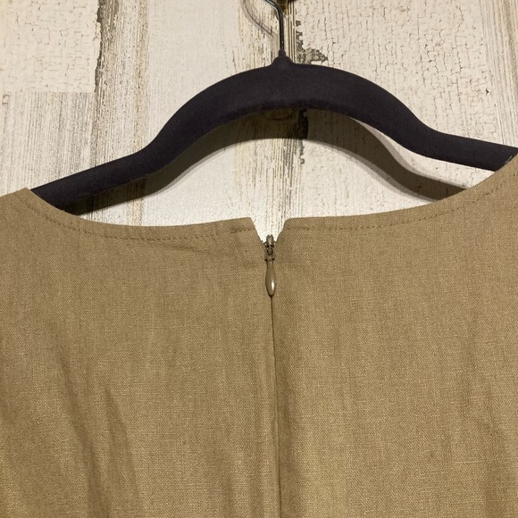 J.Crew Tan Linen Sleeveless V-neck Tie Waist Straight Wide Leg Jumpsuit 6 - Picture 4 of 12